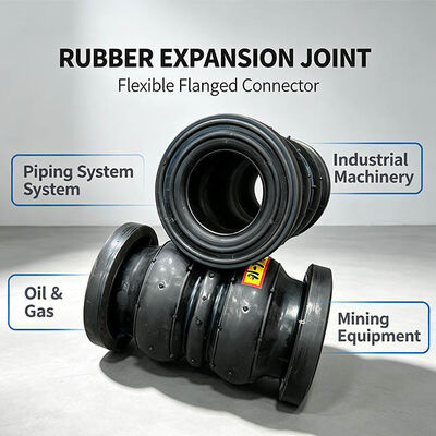 Double Sphere Rubber Expansion Joint Flanged EPDM PN16 for Water Sewage Piping DN50-DN600
